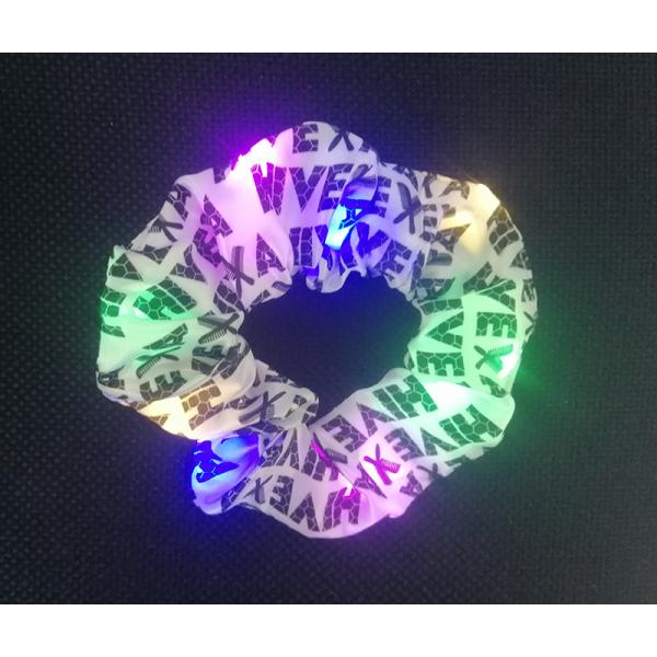 Durable Brown Stretchy Hair Ties Pack Ring Girls LED Luminous Satin Colorful Party 11cm