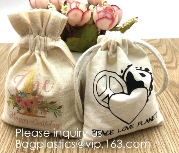 Quality Personalized Drawstring Cotton Muslin Bag for Jewelry,Christmas Treat Bag Double Drawstring Gift Treat Pouch Cute Snowma for sale
