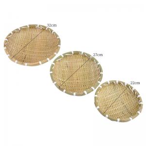 China Round Sieve Natural Bamboo Basket Traditional Shape wholesale