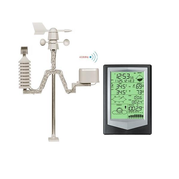 Quality Multifunctional Automatic Weather Station With Wind Direction Temperature And Humidity Display for sale