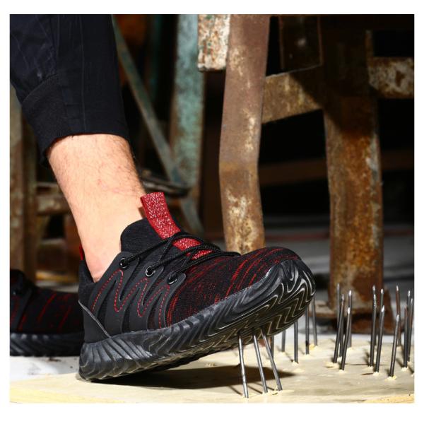 Breathable Work Shoes Flying Knit Safety Shoes Comfortable Safety Shoes Construction Work Shoes For Summer