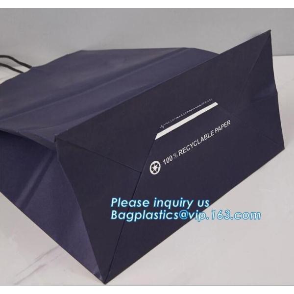 Luxury Metal Button Top Quality Gift Brown Paper Bags with Strong Handle,reusable ecofriendly customizable promotional l