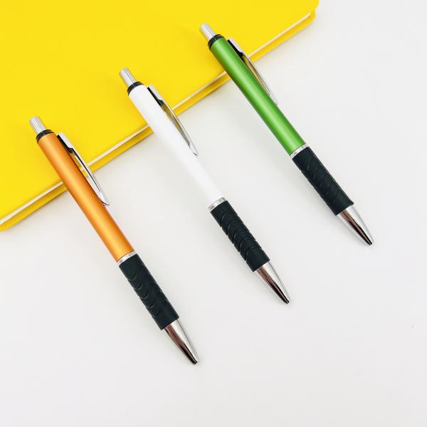 Non-slip Rubber Pen Grip Aluminum Ballpoint Pen Lightweight Colorful Metal Ball Pen