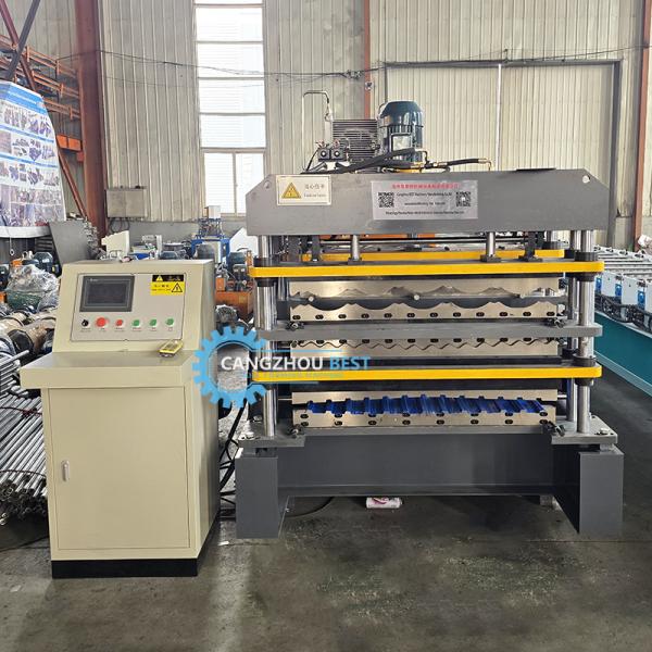 Color Steel PLC Control Three Function Triple Layer Rooing Sheets Profile Roll Forming Machine