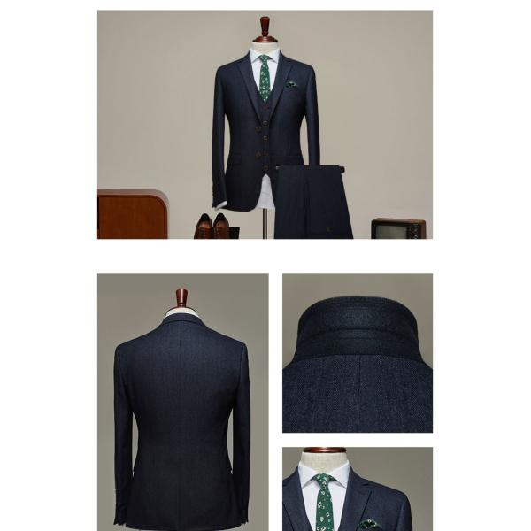 2 Pieces Blazer Vest Pants Set for Men's Slim Fit Wedding Suit Business Formal Wear