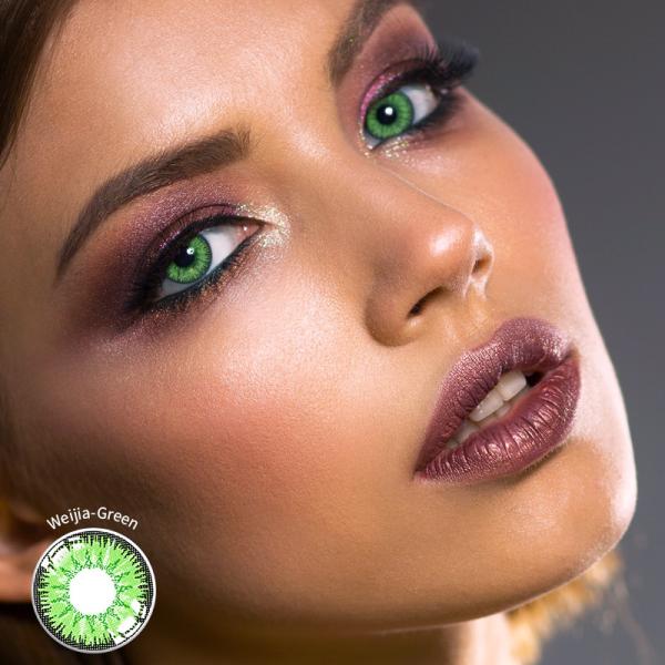CE0197 Natural Yearly Wildcat Green Contact Lens 3 Tones