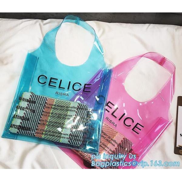 top pvc handle bag, Beach Tote waterpoof Bag Pvc Handle Bags, biodegradable PVC shopping bags die cut handle bag with lo