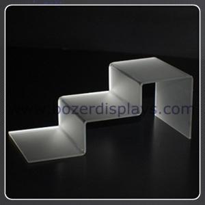 China 3 Step Frosted White Acrylic Shoe Display wholesale