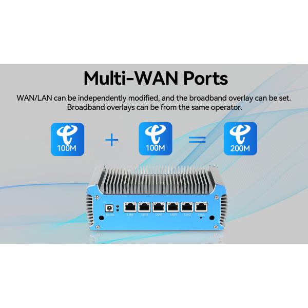 6 RJ45 Ethernet Soft Router PC With DDR4 Up To 8G And Intel Celeron 3865U Processor