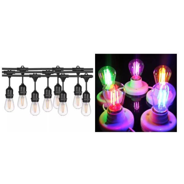 48FT 2W Hanging Vintage Light Bulb S14 Outdoor Bulb String Lights 120V 230V