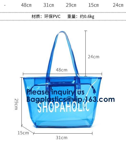 Waterproof Beach Pvc Bag Summer Beach Bag, China Suppliers Transparent PVC Women Bags Tote Beach Handbags