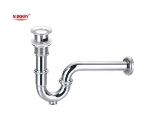 Brass Bottle Trap Overflow Pop Up Wash Basin Drainer Chrome OEM