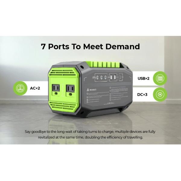 200W Portable Power Station with MPPT and Lithium Ion Battery