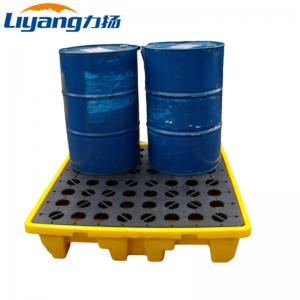 China SGS 4 Oil Drum Spill Tray Low Profile Spill Containment Pallet wholesale