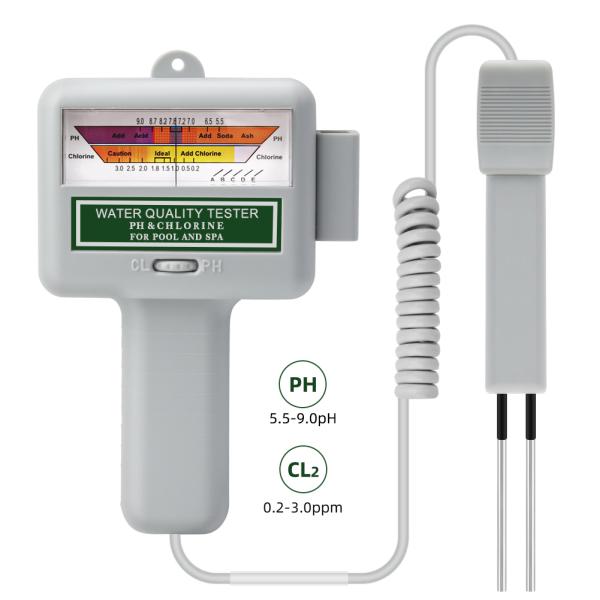 CL2 Tester 2 In 1 Water Quality PH & Chlorine PC-102 - High Precision Pool and Aquarium Tester
