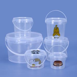 China 5L 6L Plastic Bucket for Food Grade Popcorn Cereals Ice Grain Pail Clear Container wholesale