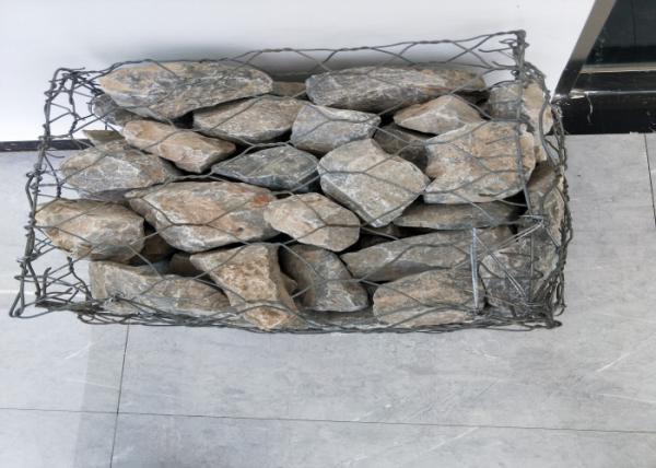 Quality Hexagonal wove cage 8x12cm Galvanised Gabion Baskets for sale