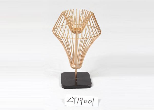 Quality Table Lamp Shape Iron Silver Gold Pillar Candle Holder for sale
