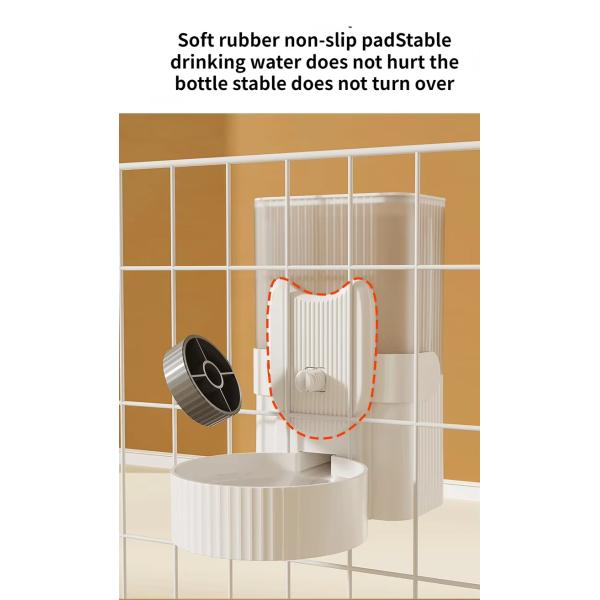 Cage Hanging Pet Feeder Plastic Hanging Water Dispenser Double Bowl For Cat And Dog