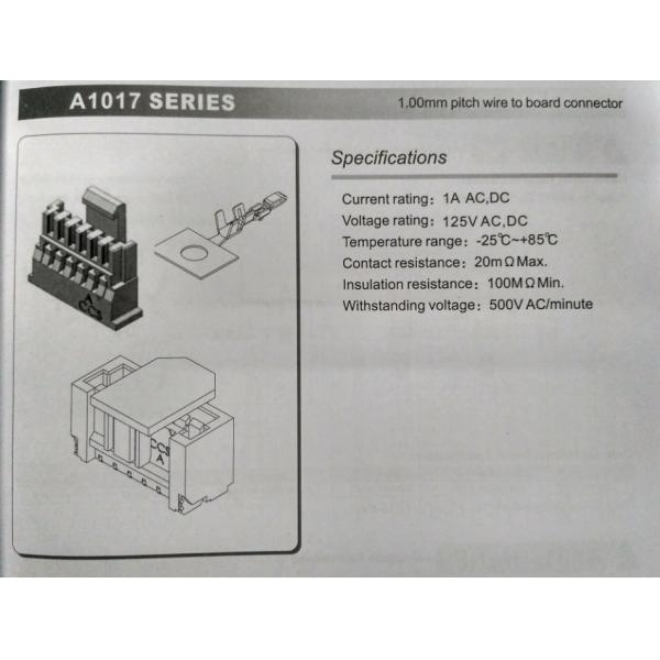 Pitch 1.00mm Wire To Board Connectors With Lock PA66 CI16 Wire Housing