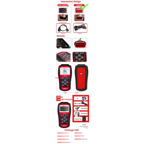 ABS Obd Ii And Can Code Reader Vehicle Fault Diagnosis Machine With DTC Library MS509