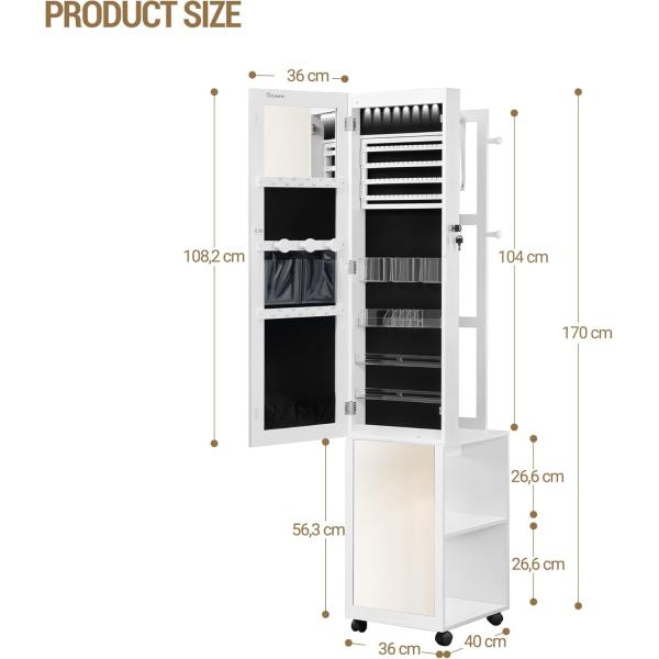 Wood Full Length Mirror Cabinet Frameless Mirror Jewelry Cabinet Modern