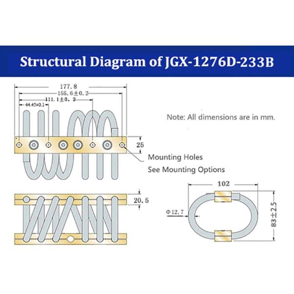 Aluminum Defense Armored Cars Launcher Engine Stand Energy Shock Vibration Insulation JGX-1276D-233B Wire Rope Isolator