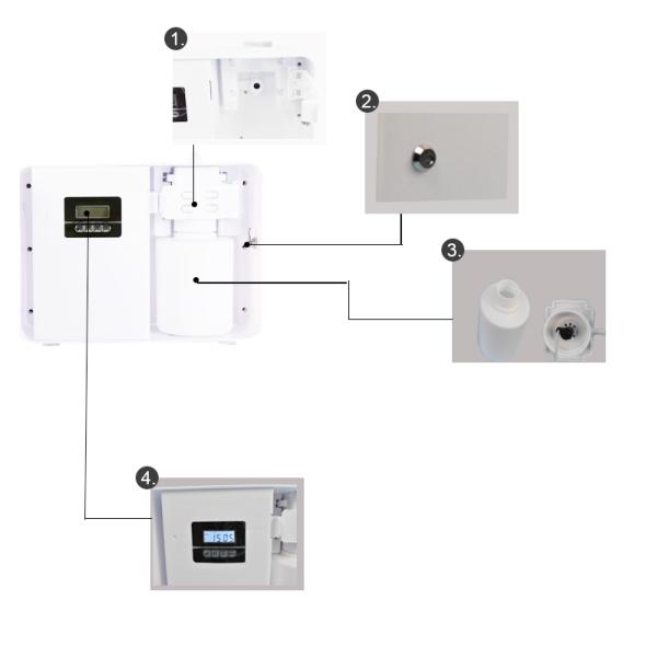 Plastic HVAC Essential Oil Diffuser Concealed Fan For 2000 CBM Area