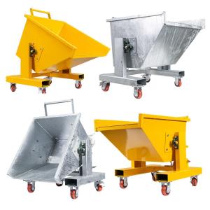 China Yellow 7000 LBS Forklift Tipping Bin OEM Tipping Skip Bins wholesale