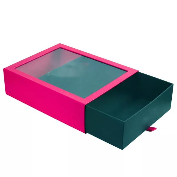Quality Pantone PU Leather Box Sliding Kraft Drawer Gift Box Folding TUV for sale