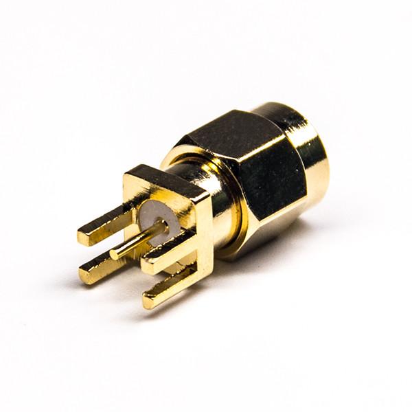 Quality Full Brass RF Coaxial Connector SMA Male Connector For Pcb Vertical 180° for sale