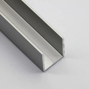 China AISI 6082 Aluminium U Channels 200*75mm 2 Inch Silver Anodized Brushed ISO Certificate wholesale