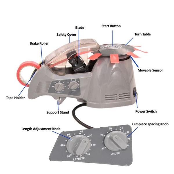 Quality Auto Turntable Tape Dispenser Zcut 870 25mm Width	ABS Material for sale