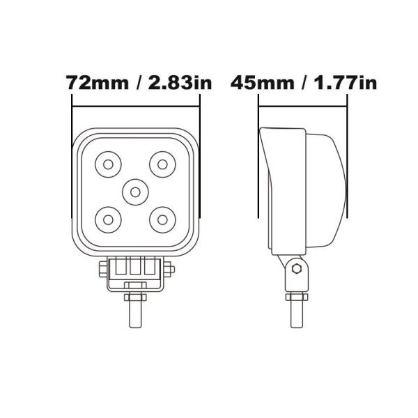 15W LED White Red Blue Amber Work Light for Tractor and Forklift