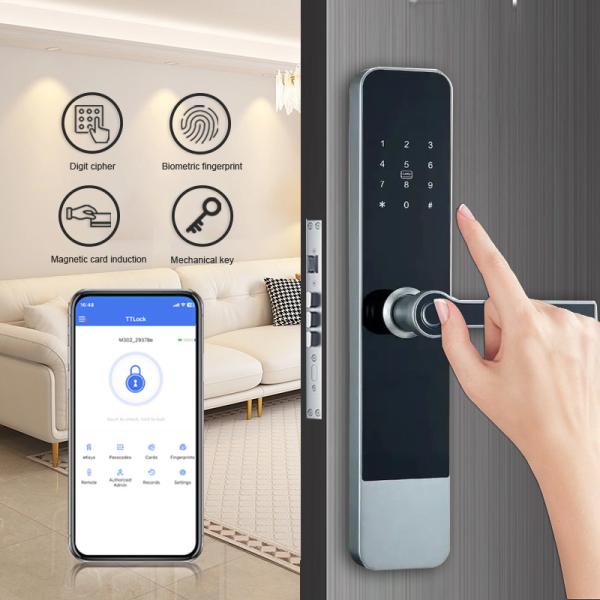 Quality Anti Peep Smart TTLock Digital Door Lock Biometric Code IC Card NFC Unlock for sale
