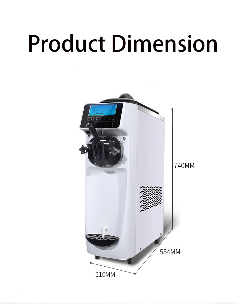2023 Commercial Soft Serve Ice Cream Machine with 43KG Capacity and Making Function