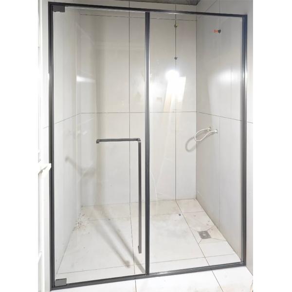 Bathroom Stainless Steel Extrusion Profiles Water Proof Black Shower Glass Frame