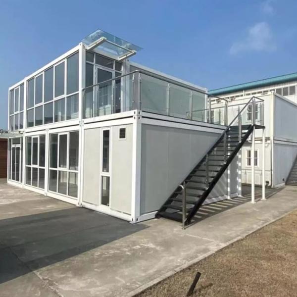 Zontop Modern Frame Cheap Easy Assemble 2 Story China Prefab House Prefabricated Steel Building Container Houses