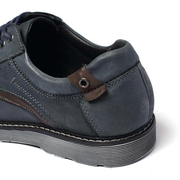Navy Mens Breathable Leather Shoes Antiodor Antiskid