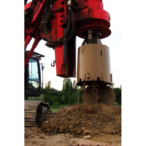 Rotary Drilling Tools Double Cutter Double Bottom Rock Bucket With Bullet Teeth