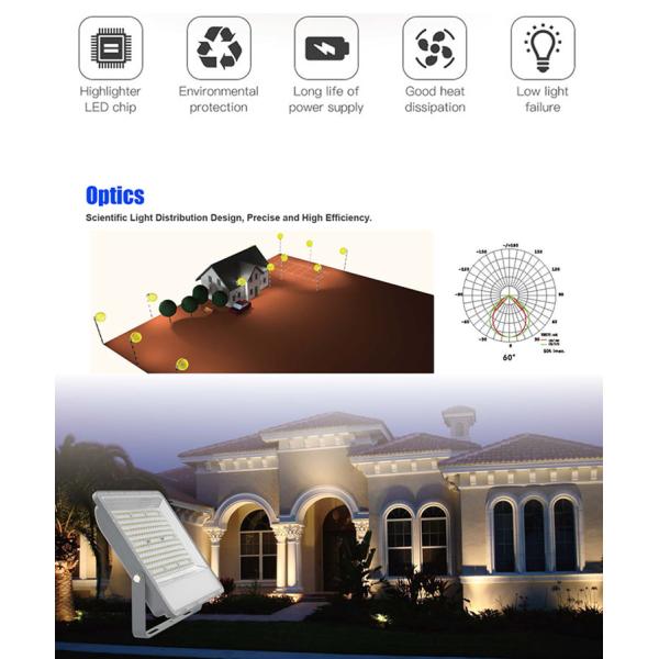 60deg LED Outdoor Floodlight White Reflector With Pir 100 150 200Watts