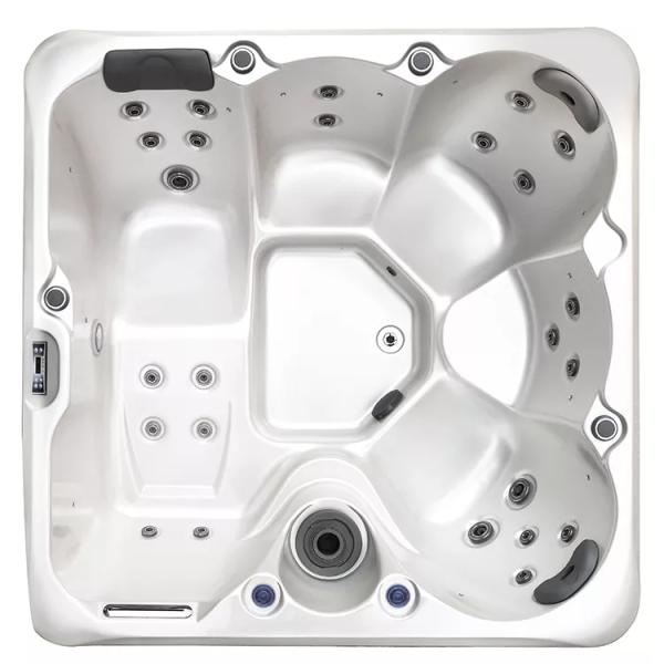 Pearl White 5 Persons Hot Tub Outdoor Freestanding Whirlpool Massage Hot Tub