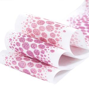 China Custom Quality Glitter Grosgrain Pink Ribbon 75mm wholesale