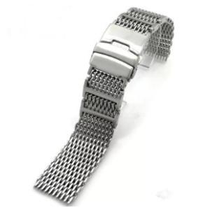 China Butterfly Buckle Stainless Steel Watch Band , 24mm Metal Watch Strap wholesale