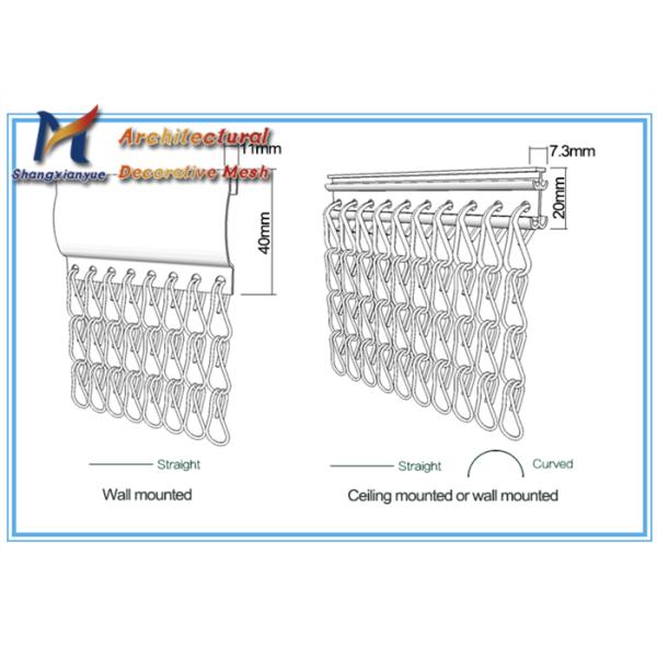 Ceiling Undulated Industrial Chain Curtains 2.0mm Heavy Metal Chain Link