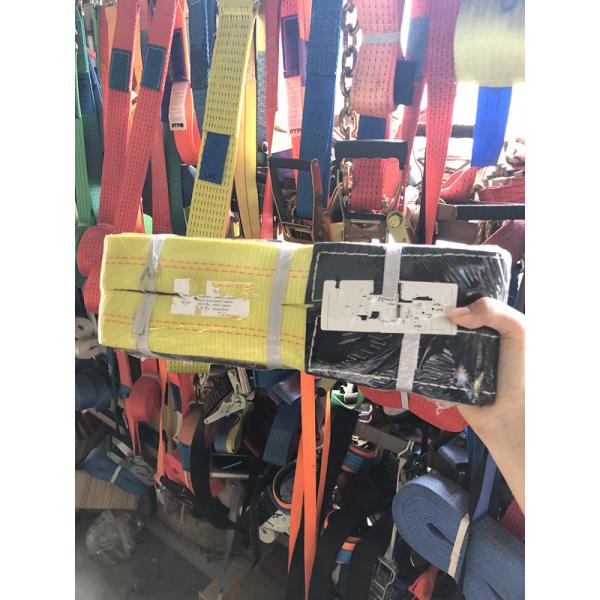 4" X 30" Gold Heavy Duty Tie Down W/Flat Hooks 5400lbs Cargo Control For Flatbed Truck