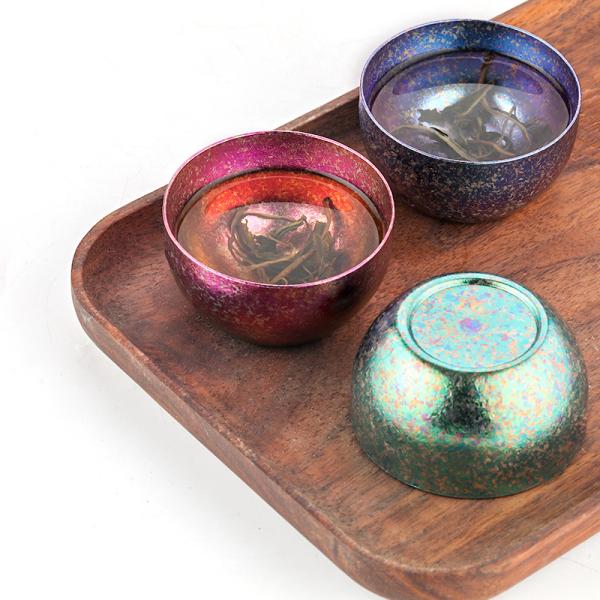 Double Wall Titanium Tea Cup With Heat Insulation High Strength 32mm X 59mm