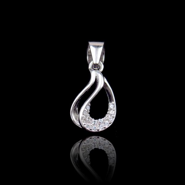 Star Style Silver Cubic Zirconia Pendant For Anniversary , Engagement
