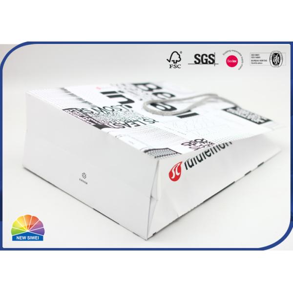 Custom Print Paper Shopping Bags With Cotton Ropes For Clothes