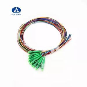 China Single Mode Optical Fiber Pigtail , 12 Fibers 9125 LC APC Pigtail wholesale